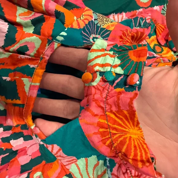 New Farm Rio x Anthropologie Floral Dress, Size Various, Green & Pink - Picture 6 of 6